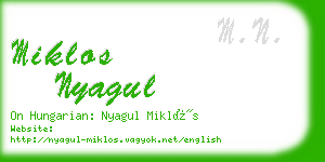 miklos nyagul business card